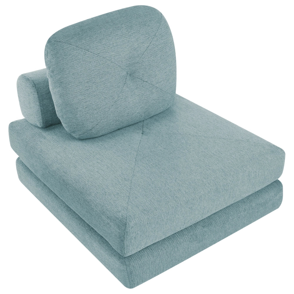 Divano Pouf Letto Tessuto Verde Menta Rivestimento Singolo Letto Sedia Pieghevole con Cuscino Design Moderno
