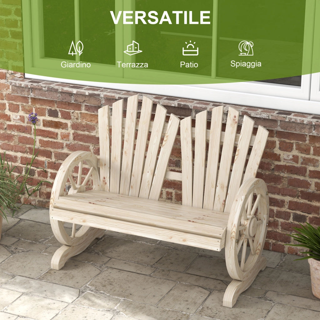 Panchina da Giardino in Legno ¨C zephmum ¨C Naturale 108x66x95cm