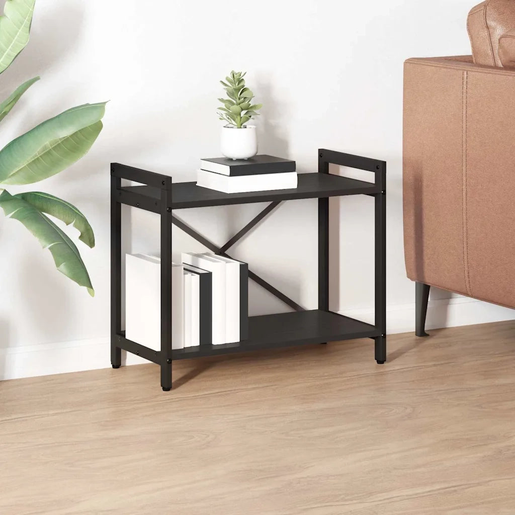 Libreria-Scaffale per Libri-Mobile di Stoccaggio Rovere Nero 60 x 30 x 50 cm Legno multistrato