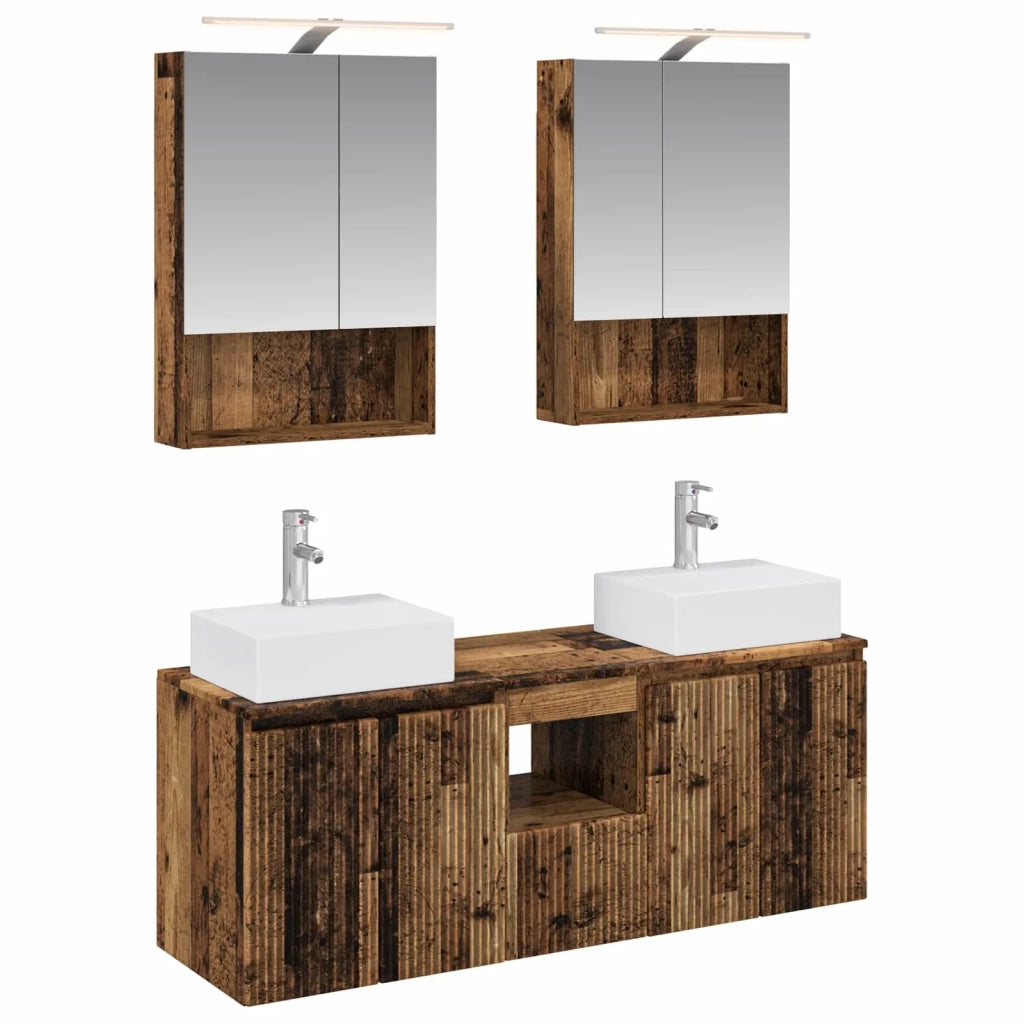 Set di Armadi da Bagno 5 pcs Legno antico Legno ingegnerizzato 3406405