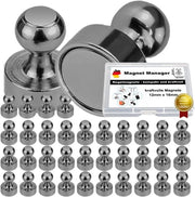 Magnetista Premium - Mini Magnetici - Kantoormagnetici 12 x 16 mm - Magnetici forti in acciaio inox nero per bacheche magnetiche e whiteboard (24 pezzi)