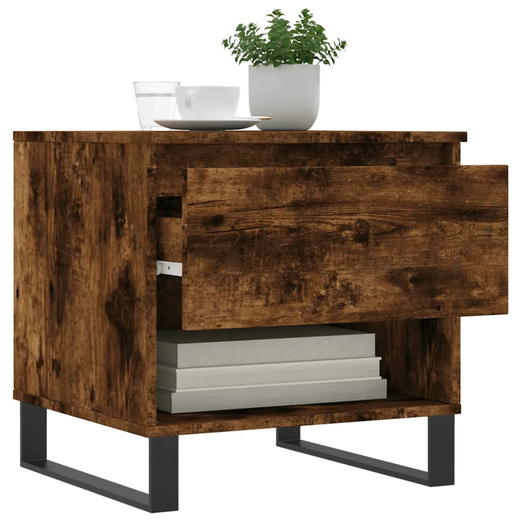 Tavolini Salotto 2pz Rovere Fumo 50x46x50 cm Legno Multistrato 830935