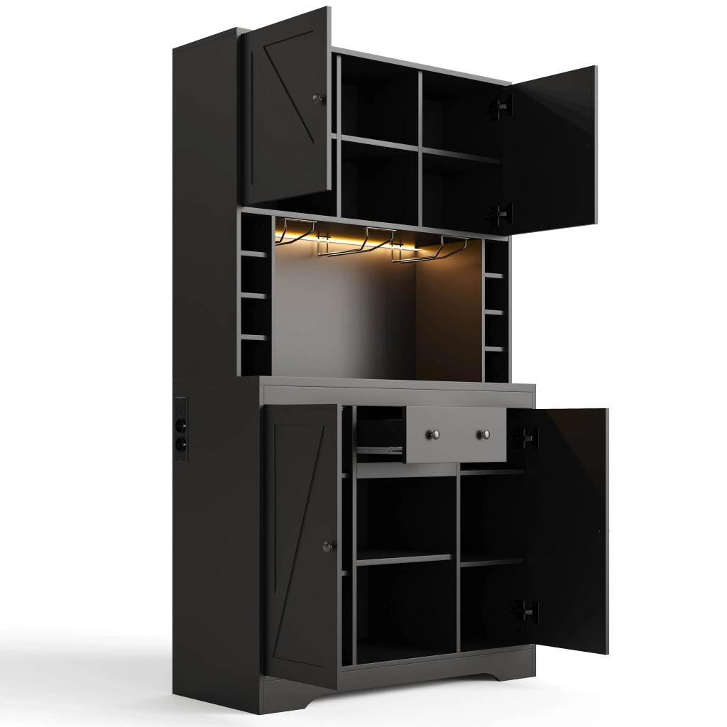 Mobile Cantinetta con LED, Cassetto e Portabicchieri ¨C MINIMAL ¨C 180x105x40 cm
