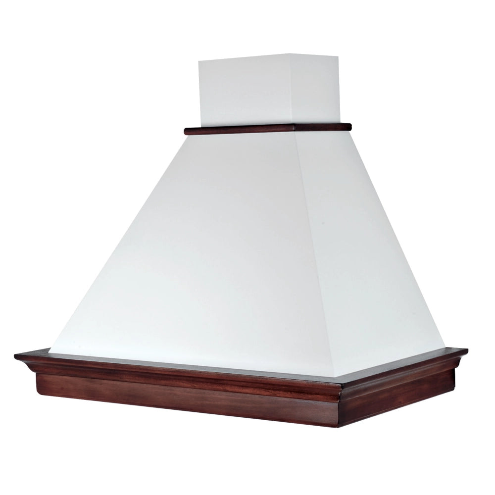 Cappa aspirante MARY in acciaio inox bianca e cornice in legno cm 60