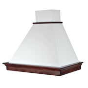 Cappa aspirante MARY in acciaio inox bianca e cornice in legno cm 60