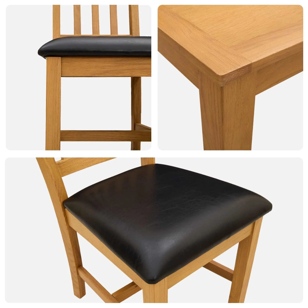 Set da pranzo 3 pz Nero Legno di Quercia Massello 3430313