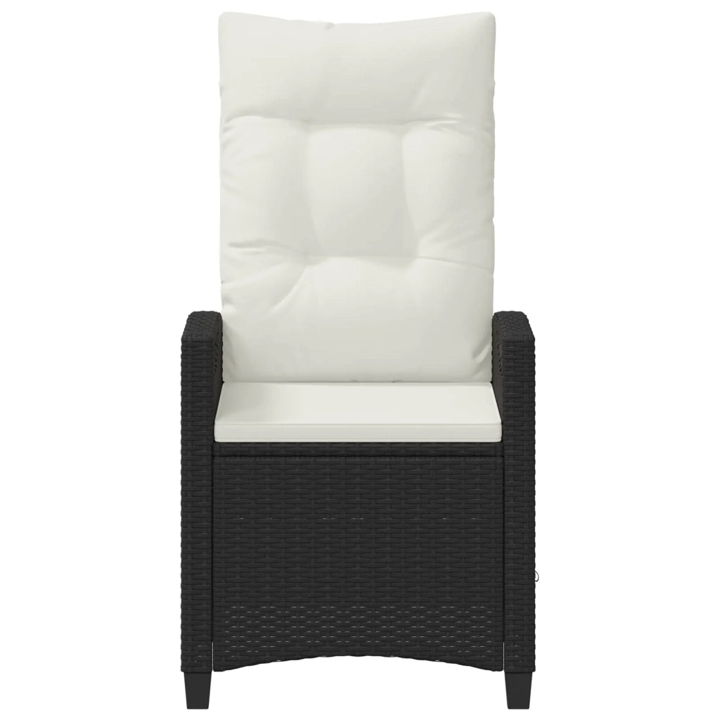 Sedia da giardino reclinabile Nero e Crema 56 x 60 x 112 cm 42026840