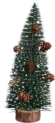 Albero di Natale Mini con Base in Legno