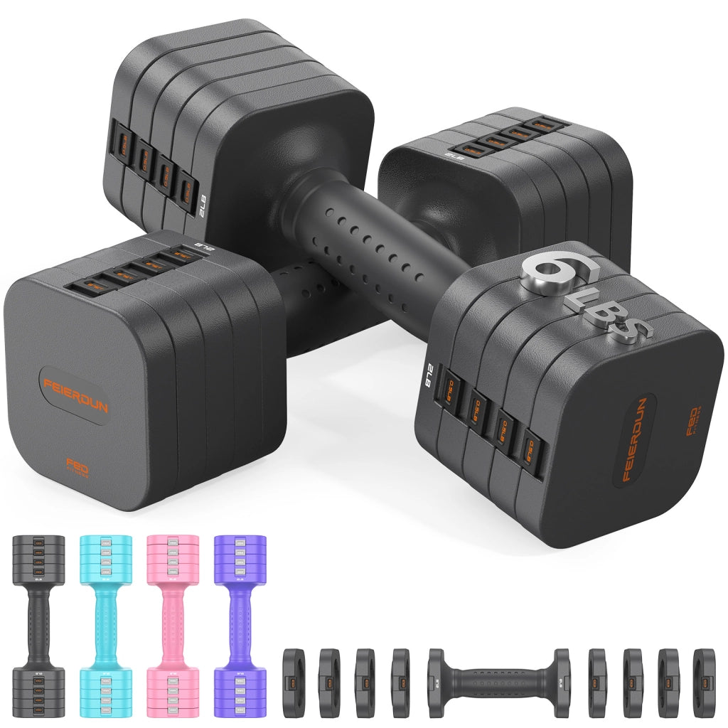 Set di manubri regolabili 5-in-1 ¨C zephmum ¨C 2 pezzi 5.4 kg