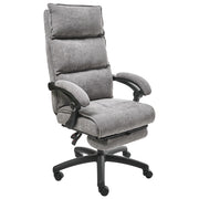 Sedia professionale per ufficio con rivestimento in ciniglia grigio Base girevole con poggiapiedi Schienale inclinabile