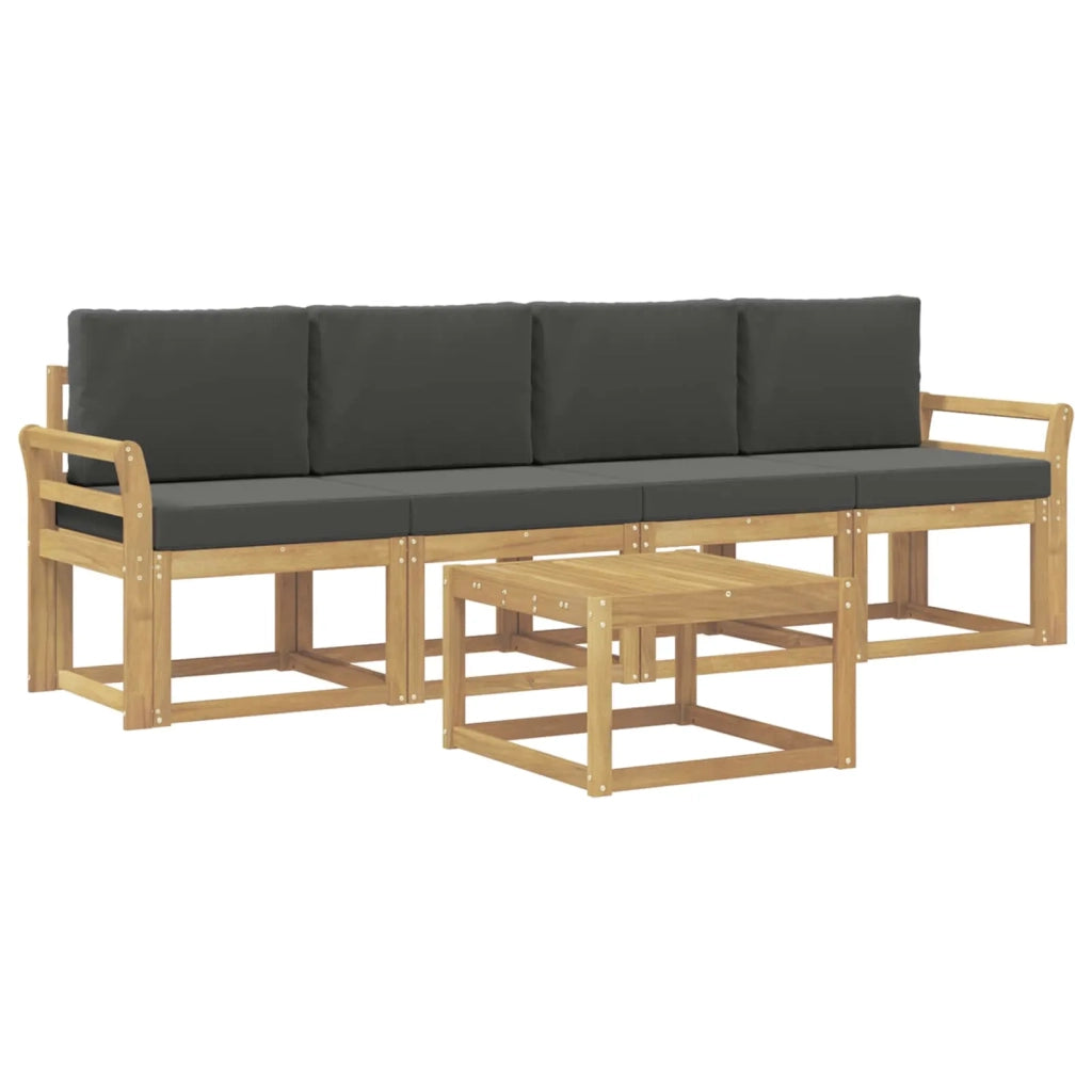 Set di divani da esterno 5 pz Bianco e Antracite 3387211
