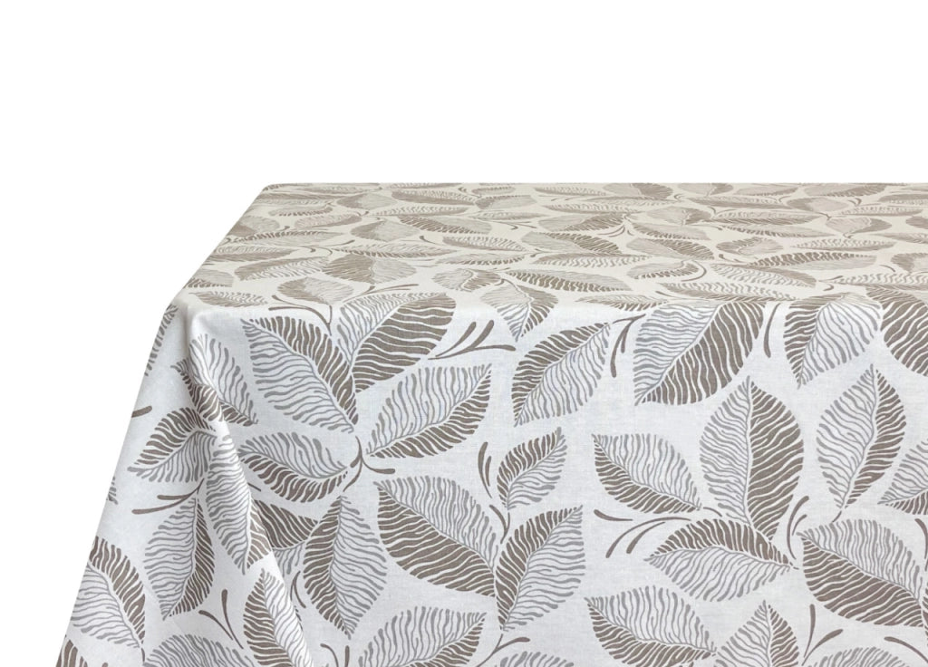 Tovaglia Per Salotto Cucina Tavolo 100% Cotone Made In Italy Jungle RP - 140x300 - Tortora