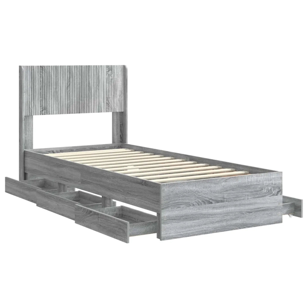 Struttura del letto con stoccaggio e testata Grigio Sonoma 3414352