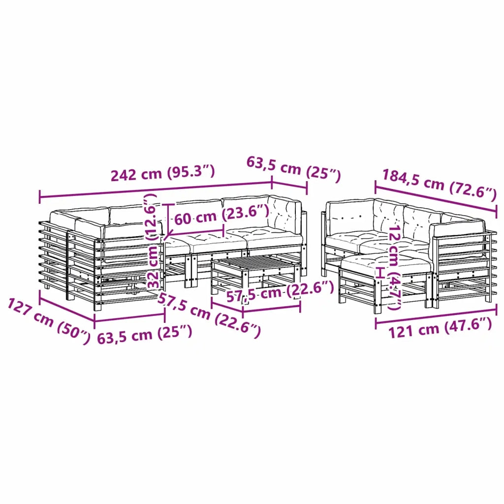 Set Lounge da Giardino 10 pcs Marrone Cerato 3418115