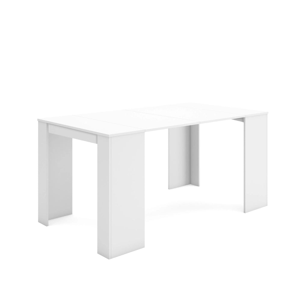 Consolle allungabile, 58 fino 160x90x77cm, Per 8 persone, Tavolo da pranzo, Bianco RF2533