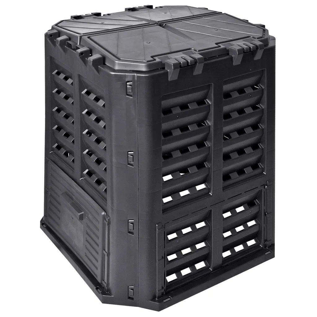 Compostiera da Giardino Nera 68,9x68,9x83,9 cm 360 L 146275