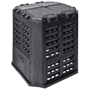 Compostiera da Giardino Nera 68,9x68,9x83,9 cm 360 L 146275