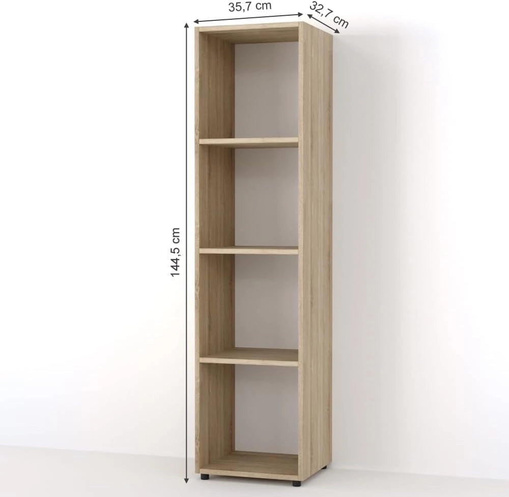 Scaffale Ludus, Sonoma, 142.5 x 36.2 cm, per la conservazione e la presentazione di libri e scatole