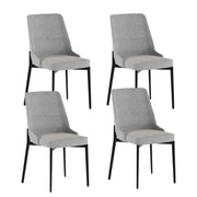 Set 4 Sedie Ambra 48x58,5x89 cm in Tessuto Easy-Clean Grigio Chiaro