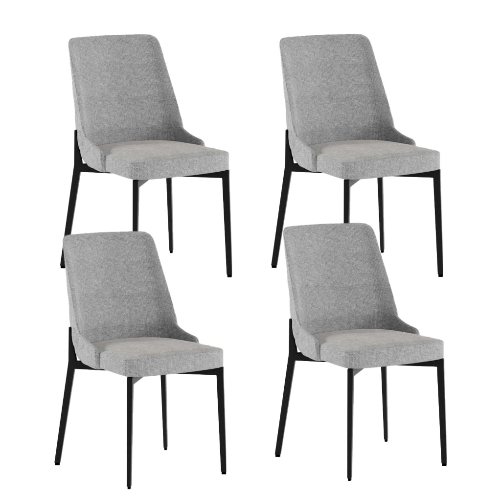 Set 4 Sedie Ambra 48x58,5x89 cm in Tessuto Easy-Clean Grigio Chiaro