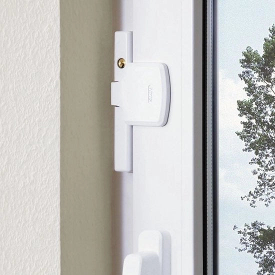 Rimessa di sicurezza per finestra con chiusura a doppia molla, livello di sicurezza - colore bianco