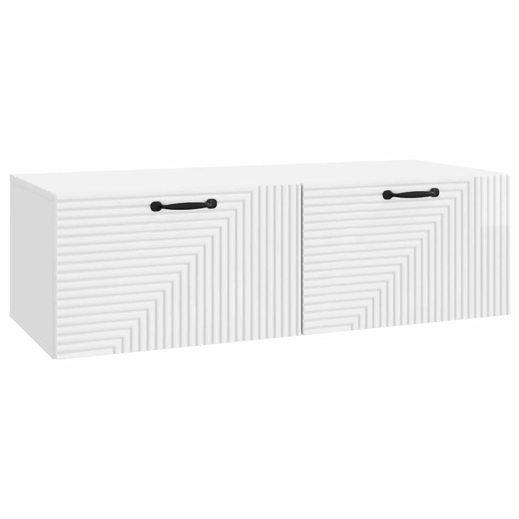 Mobile Porta TV da Muro Bianco Lucido 98 x 41 x 30 cm 898699