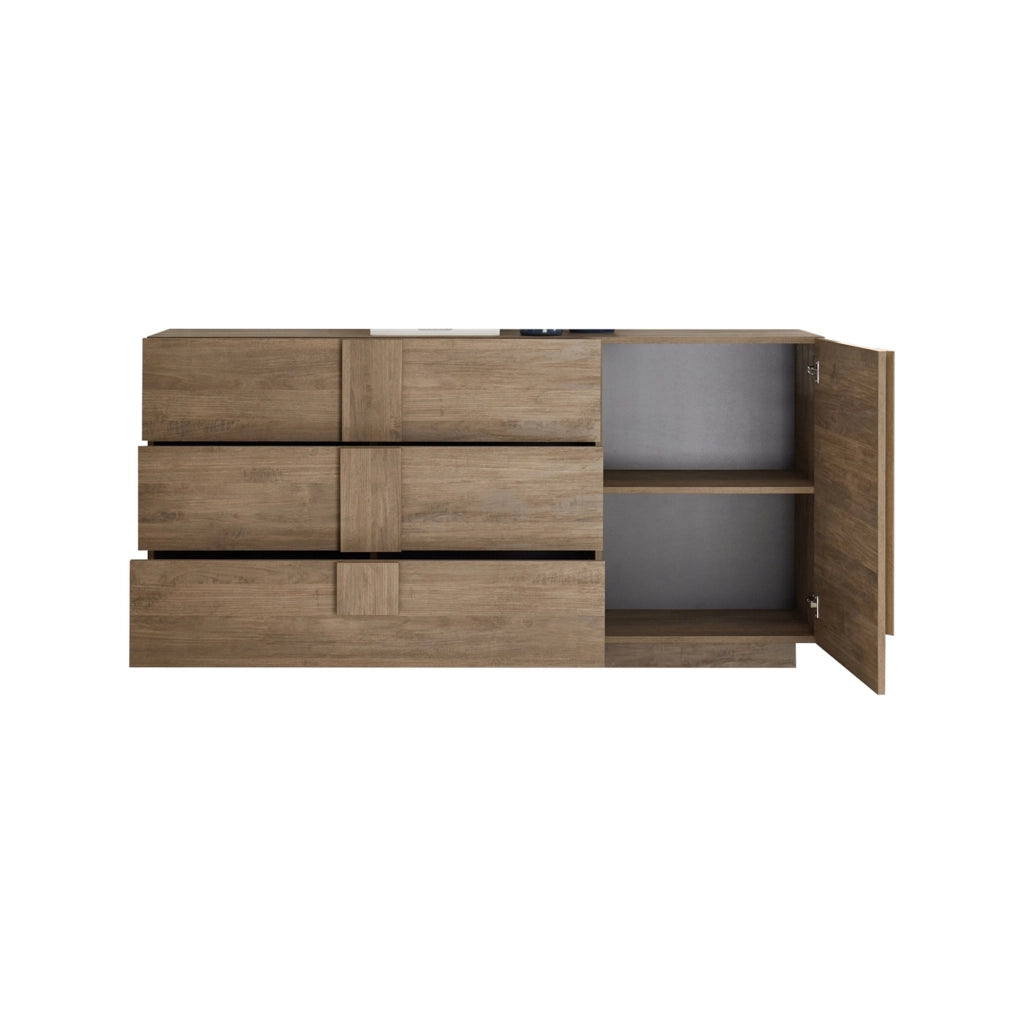 Madia Minoprio, Credenza un Ripiano, 182x44x90h cm Marrone Rovere