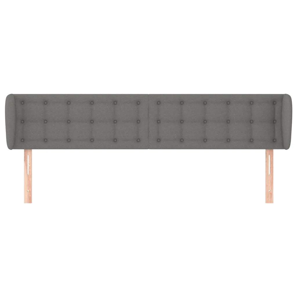 Testiera | Testata ad Orecchio Grigio Scuro 163x16x78/88 cm in Tessuto