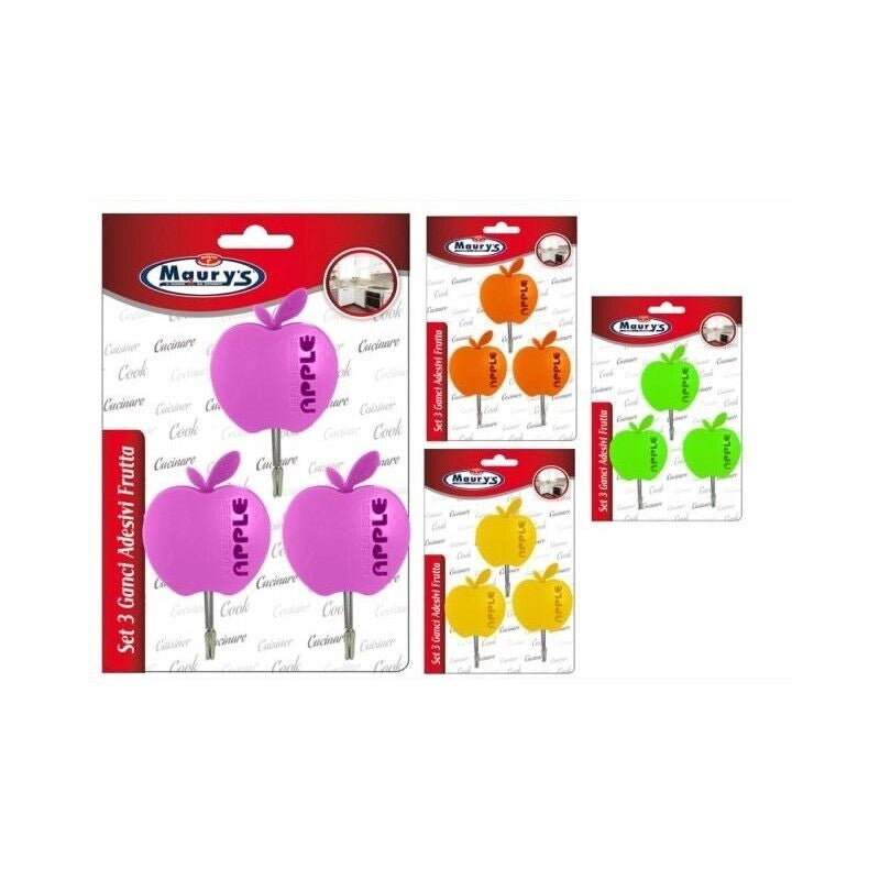 MAURY'S SET 3 GANCI ADESIVI APPLE