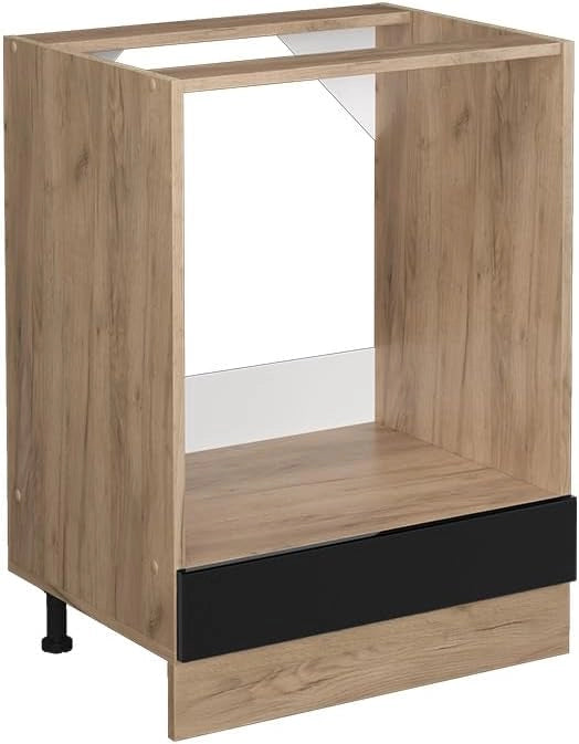 Mobile per forno da incasso R-Line, Nero lucido, 60 cm senza piano di lavoro, per la libera combinazione all'interno di sistemi cucina modulari