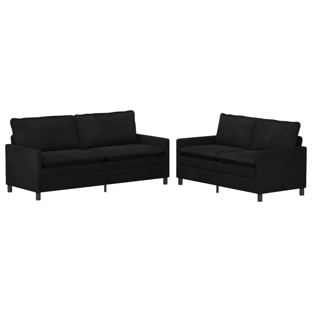 Set di divani 2 pcs Nero Velluto