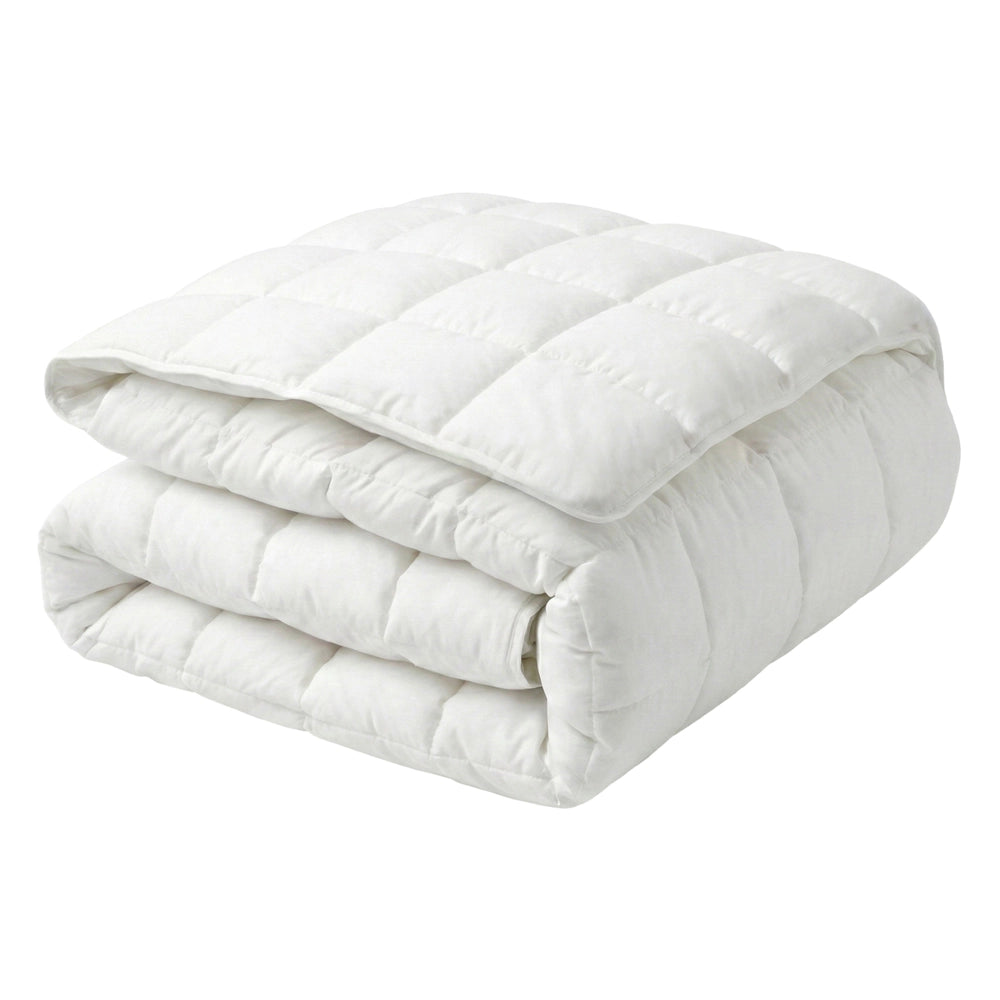 Piumino in misto poliestere bianco misura unica 135 x 200 cm imbottitura leggera trapuntata