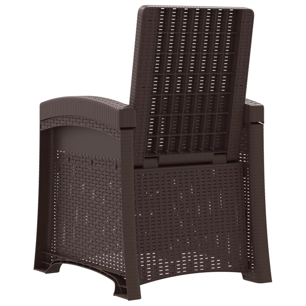 Sedia da giardino reclinabile effetto rattan Marrone PP 8011993