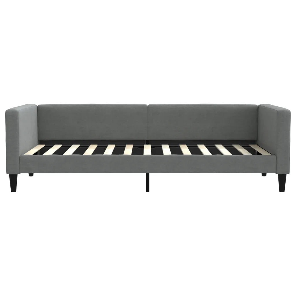 Divano Letto Estraibile Cassetti Grigio Scuro 100x200cm Tessuto 3196620