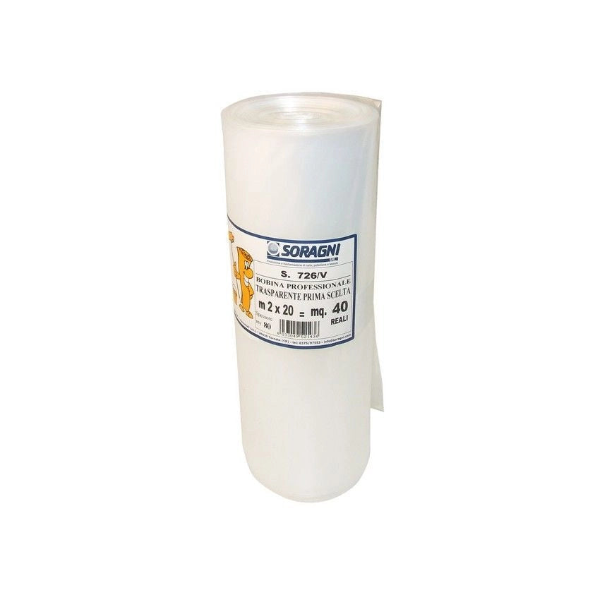Soragni 75679 Telo in Polietilene 2x20 m 80 Micron 3 Kg colore Trasparente