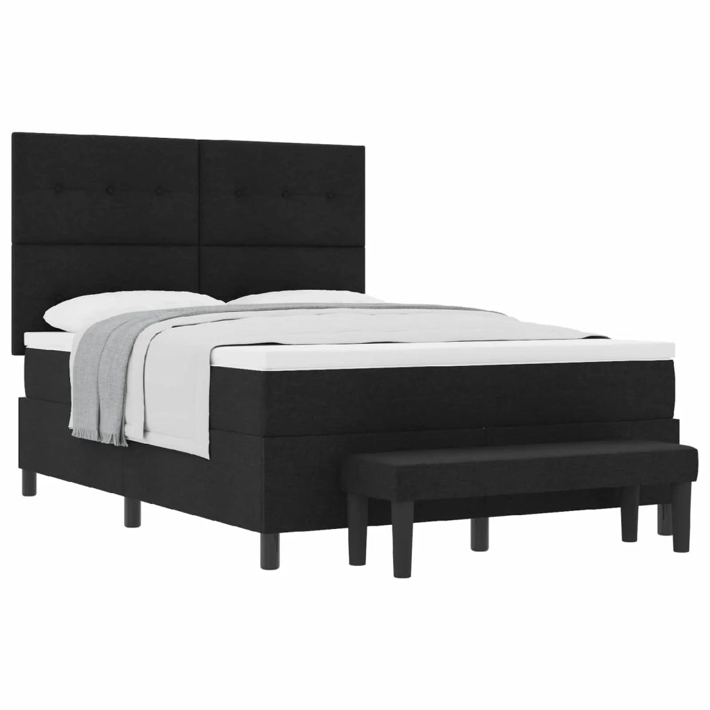 Letto a molle con materasso Nero 140 x 200 cm Tessuto