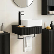 Lavabo da Parete Nero 53 x 35 x 39 cm Legno ingegnerizzato 890209