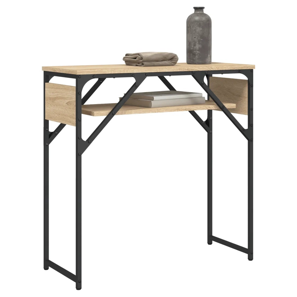 Tavolo Consolle | Tavolo d'Ingresso Ripiano Rovere Sonoma 75x30x75cm Multistrato