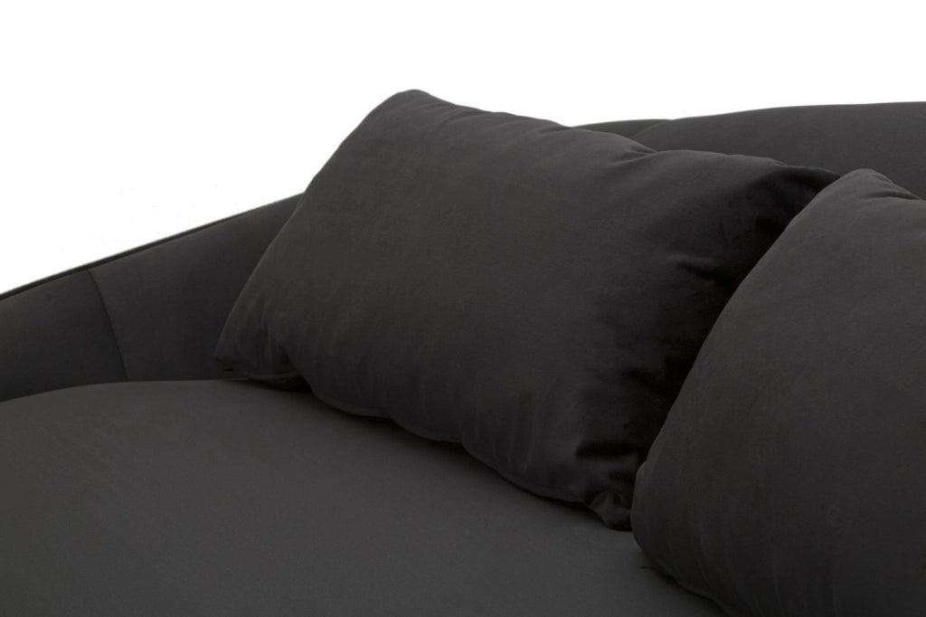 DIVANO 3 POSTI OSLO C/CUSCINI  NERO CM 185X84X68