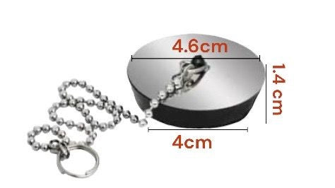 Coppia Tappi Universale Lavello Cucina Bagno 4cm con catena 10394