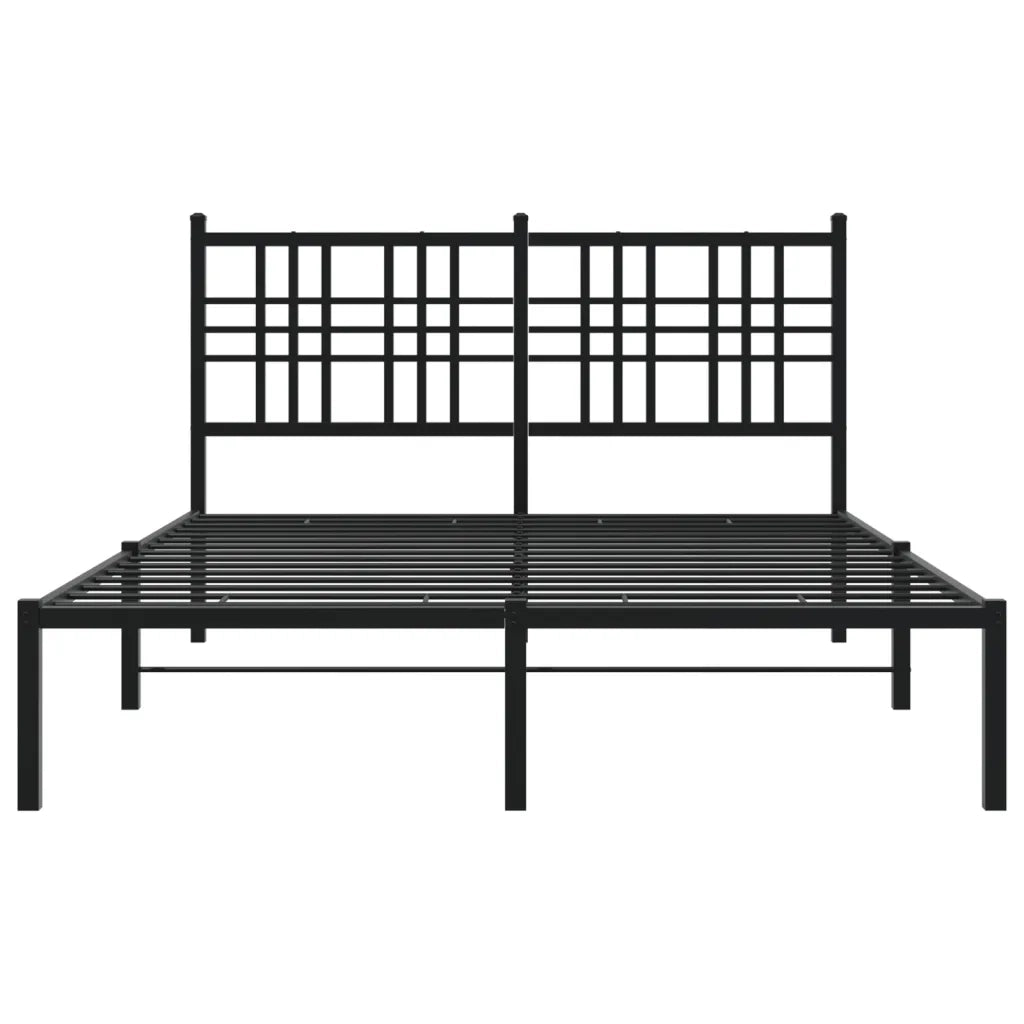 Giroletto con Testiera in Metallo Nero 140x190 cm 376324