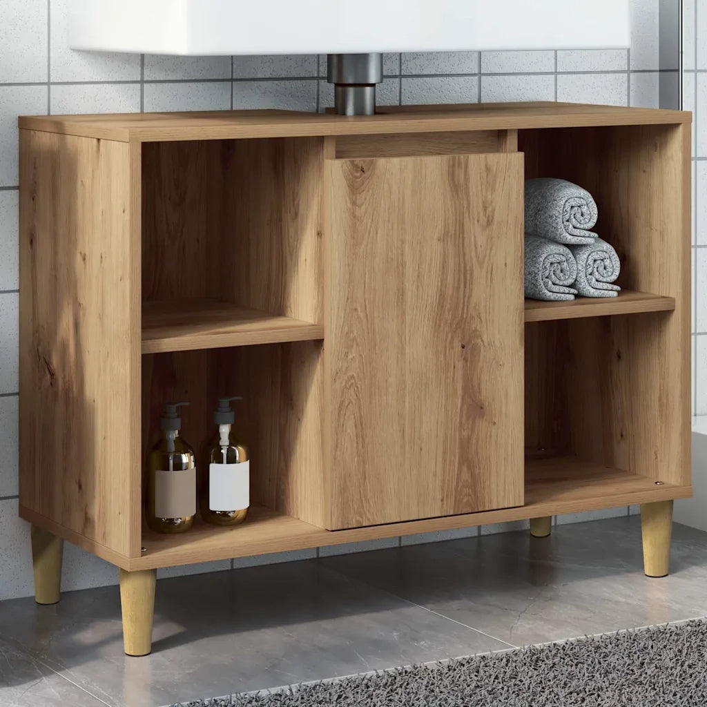 Mobile da Bagno Rovere Artigianale 80x33x60cm Legno Multistrato 857134