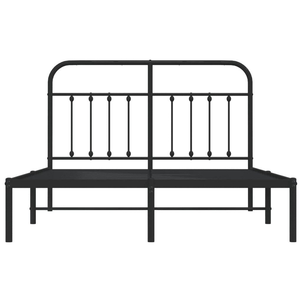 Giroletto con Testiera-Struttura Letto con testiera in Metallo Nero 140x200 cm 388992
