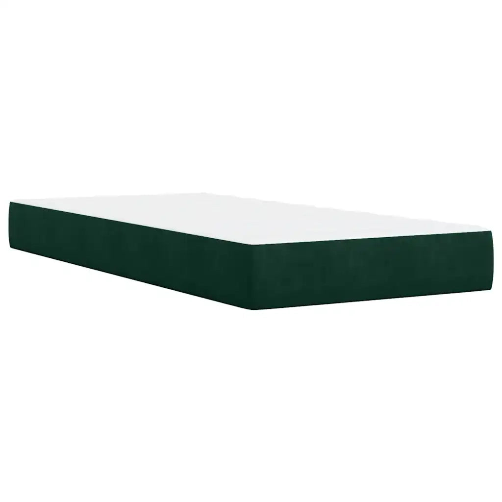Letto singolo | Letto per adulti | Giroletto a Molle con Materasso Verde Scuro 80x200 cm Velluto
