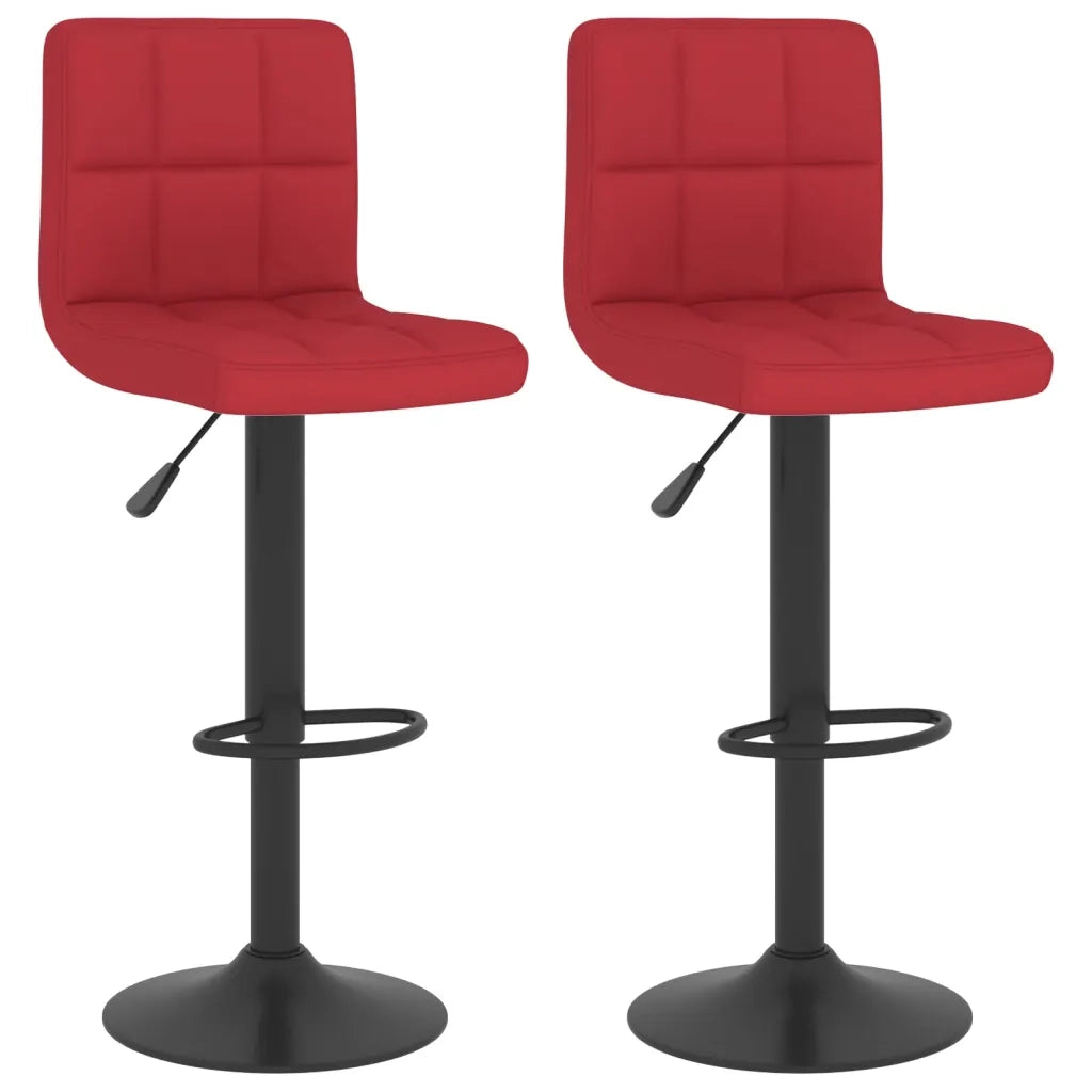 Sgabelli da Bar 2 pz Rosso Vino in Tessuto 334290