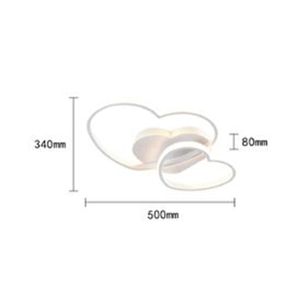 Trade Shop - Plafoniera Lampada Led Design Doppio Cuore Bianco 25w 3 Colori Di Luce Cct Pn-05b3c -