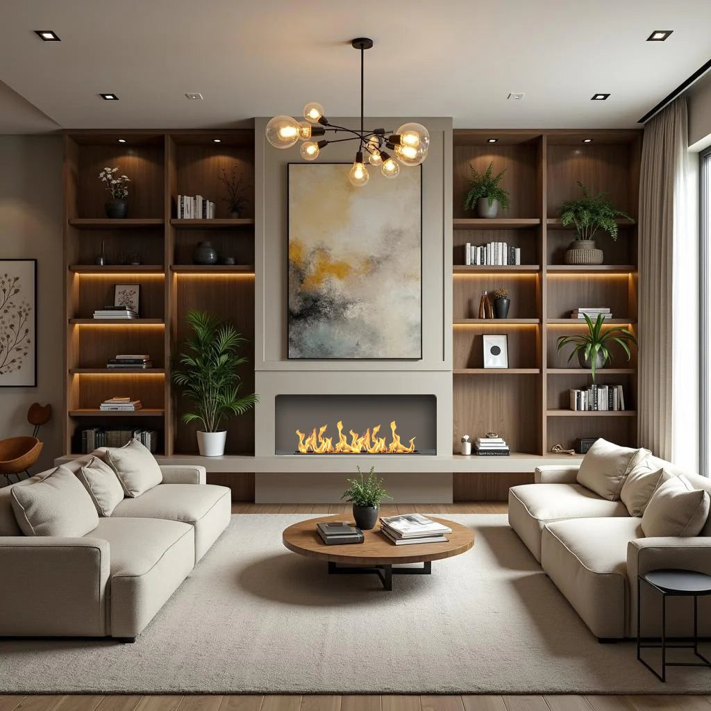 Bruciatore a bioetanolo Smart APP inserto automatico da incasso SLIM 70