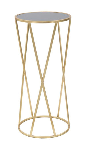 Porta Telefono Glam Simple Ø35x75 cm in Ferro e Vetro Oro