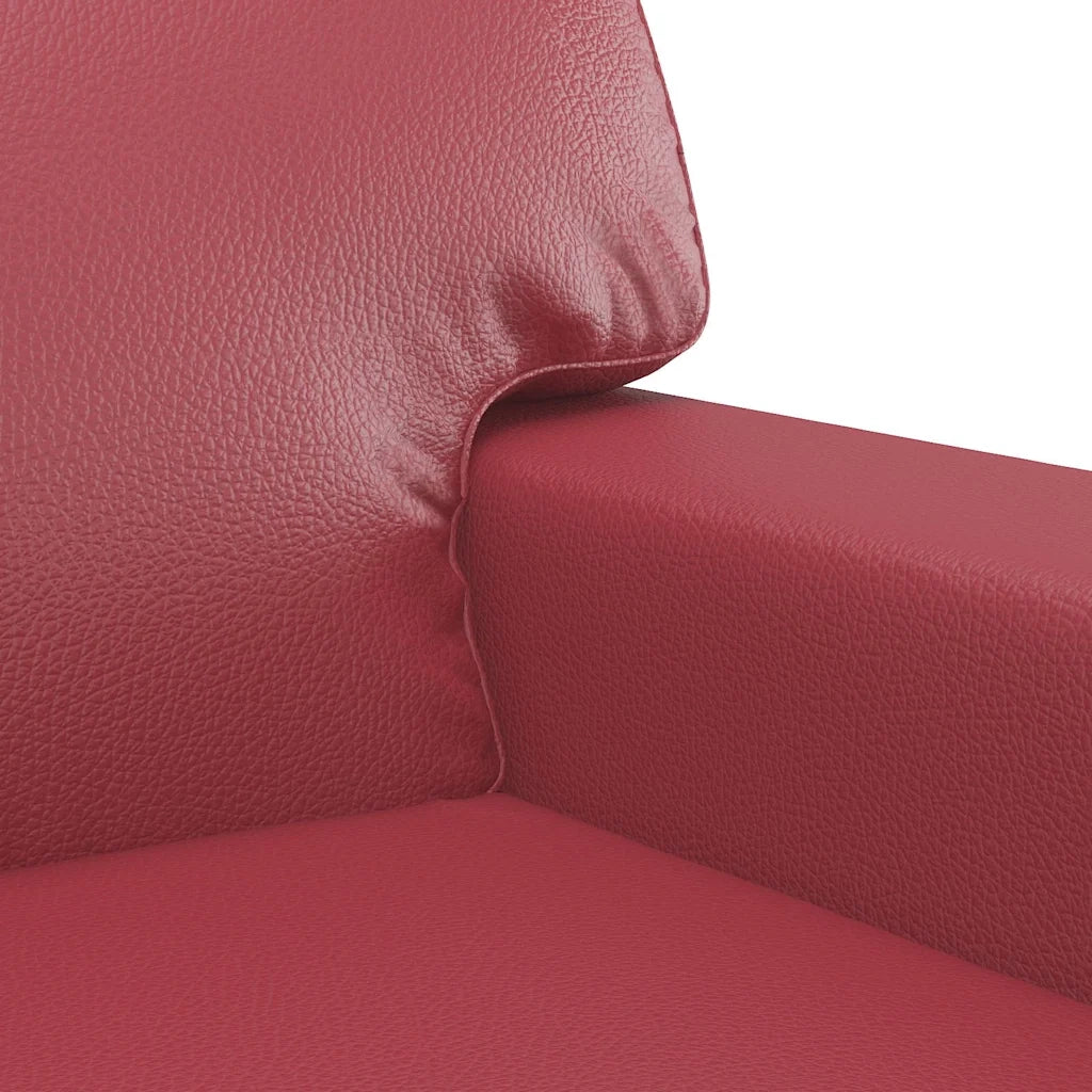 Divano a 2 Posti Rosso Vino 140 cm in Similpelle 359420