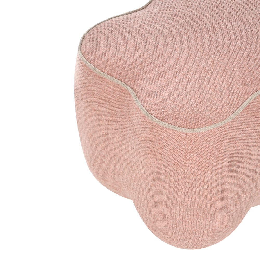 Panca rettangolare in tessuto rosa, 69 x 38, poggiapiedi, elemento decorativo per soggiorno e camera da letto